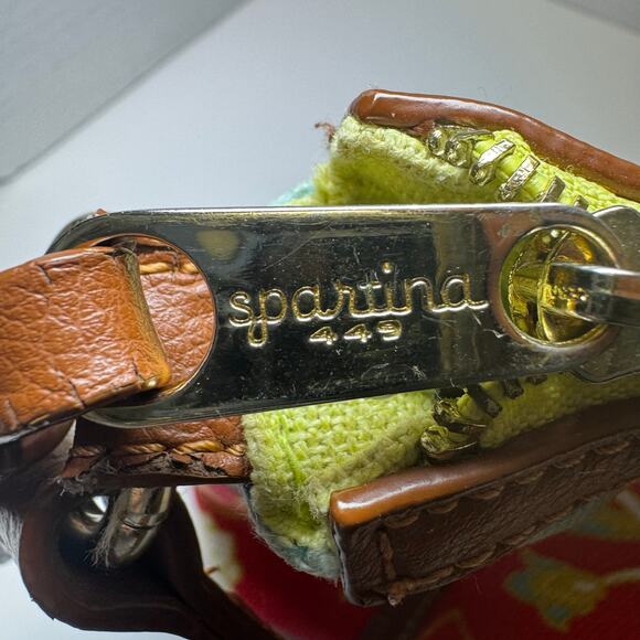 Spartina 449 Daufuskie Island Genuine Leather Floral Linen Shoulder bag. - Picture 5 of 8